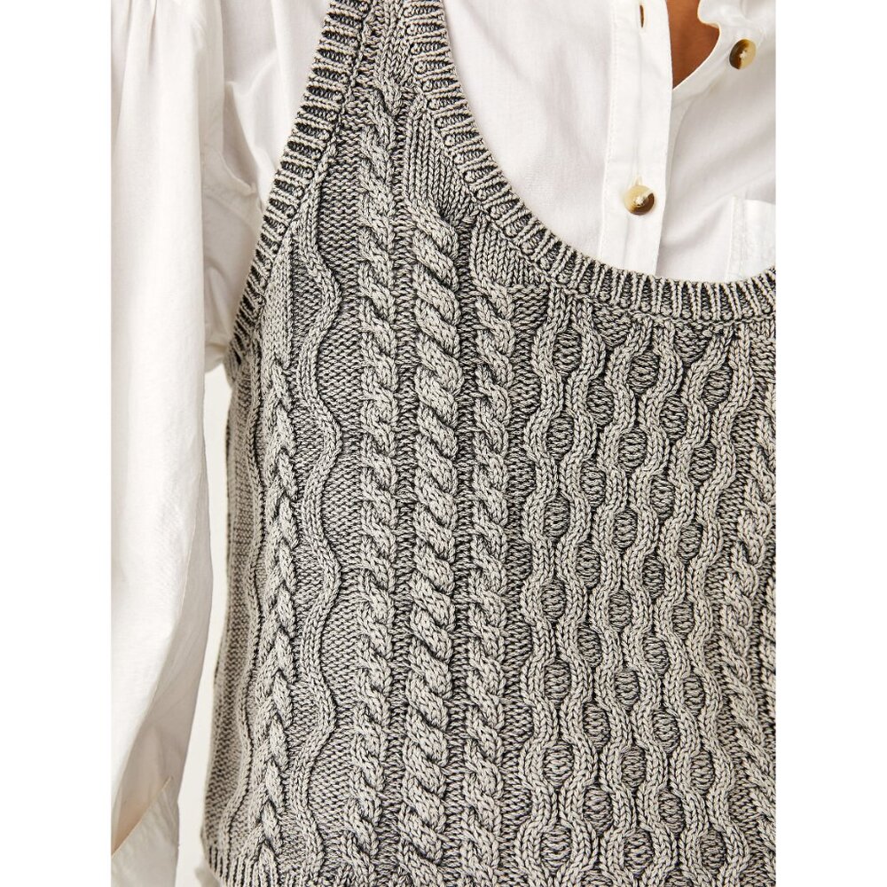 FREE PEOPLE High Tide Cable Tank / Black - Picture 4 of 9
